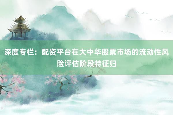 深度专栏：配资平台在大中华股票市场的流动性风险评估阶段特征归