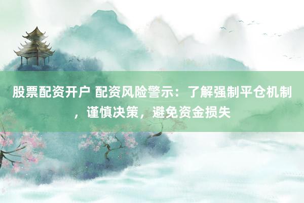 股票配资开户 配资风险警示：了解强制平仓机制，谨慎决策，避免资金损失