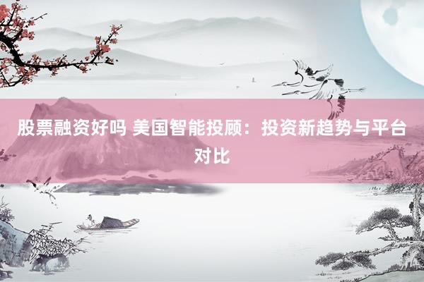 股票融资好吗 美国智能投顾：投资新趋势与平台对比