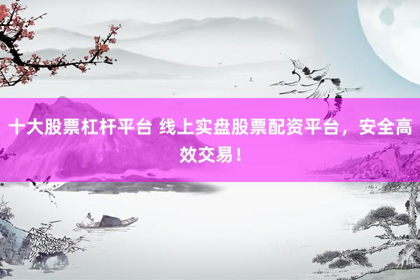 十大股票杠杆平台 线上实盘股票配资平台,安全高效交易!
