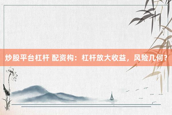 炒股平台杠杆 配资构：杠杆放大收益，风险几何？