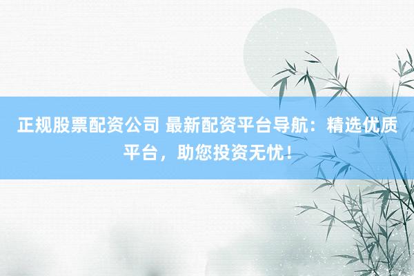 正规股票配资公司 最新配资平台导航：精选优质平台，助您投资无忧！
